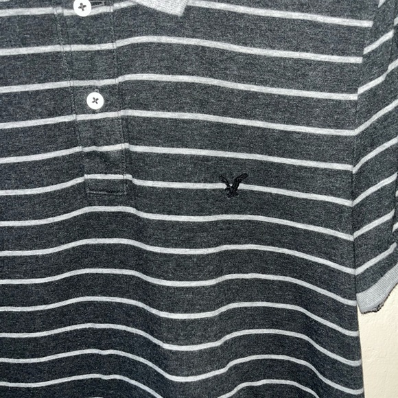 American Eagle Outfitters Mens Classic Fit Polo Shirt Size M Gray Short Sleeve - Picture 5 of 6